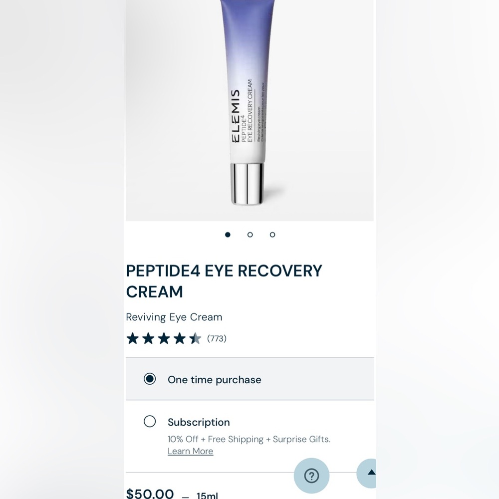 ELEMIS White Eye Cream Skincare Peptide4